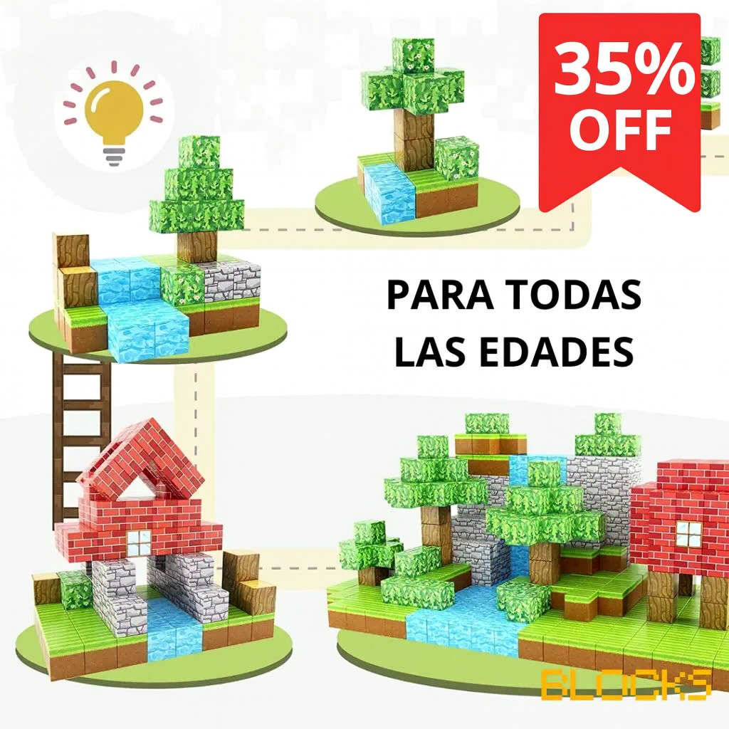 MiniCrafters™ Bloques de construcción magnéticos 75 Piezas