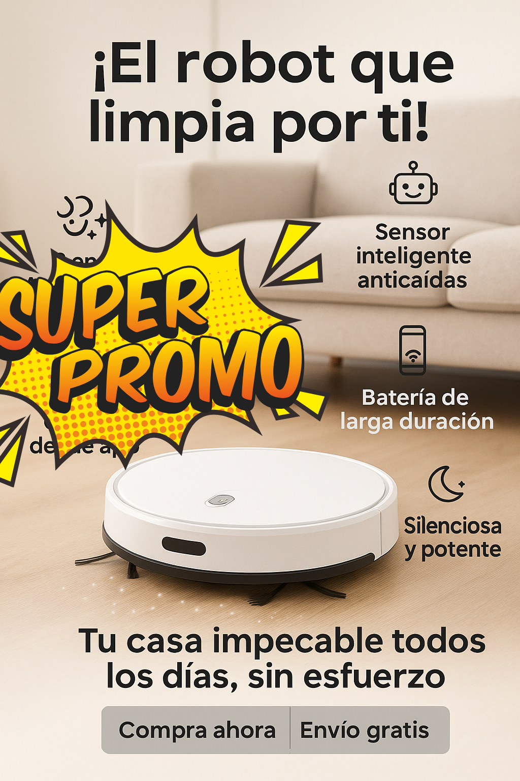 CleanBot™ Aspiradora Robot Inteligente