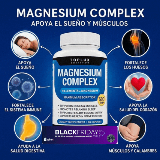 Magnesio Complex 600mg (60 cap) - El impulso que tu cuerpo NECESITA hoy, no mañana