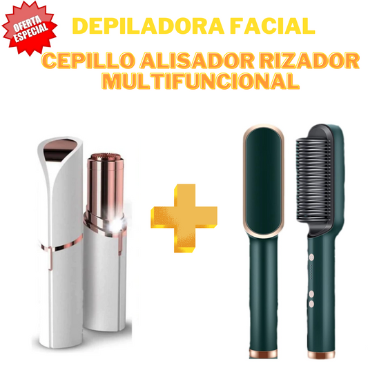 Depiladora Facial + Cepillo Alisador ¡Oferta Especial!