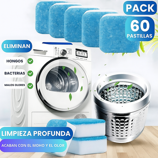 Pack 60 pastillas limpiadora para lavadoras-PowerClean