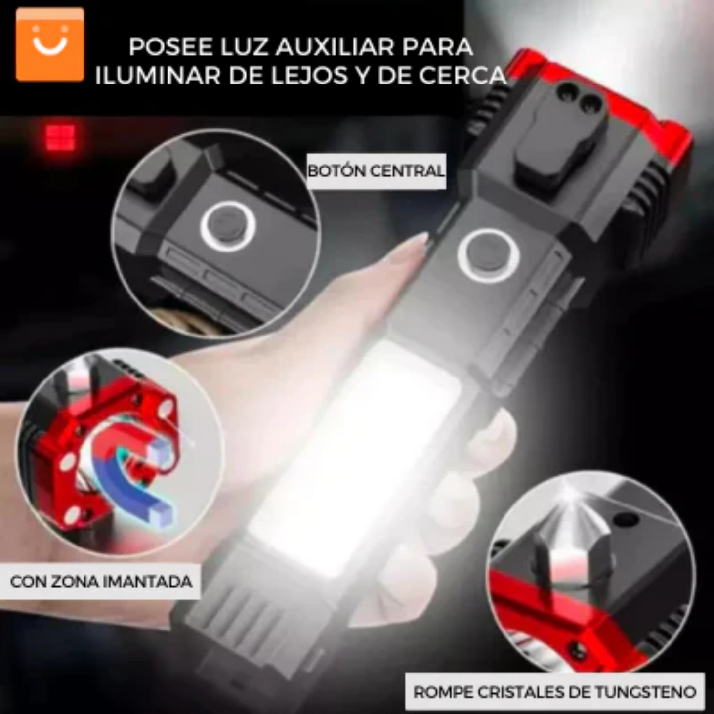 FocoMaster™ LLeva 2 y paga 1 Linterna Multifuncional 4 En 1 Recargable